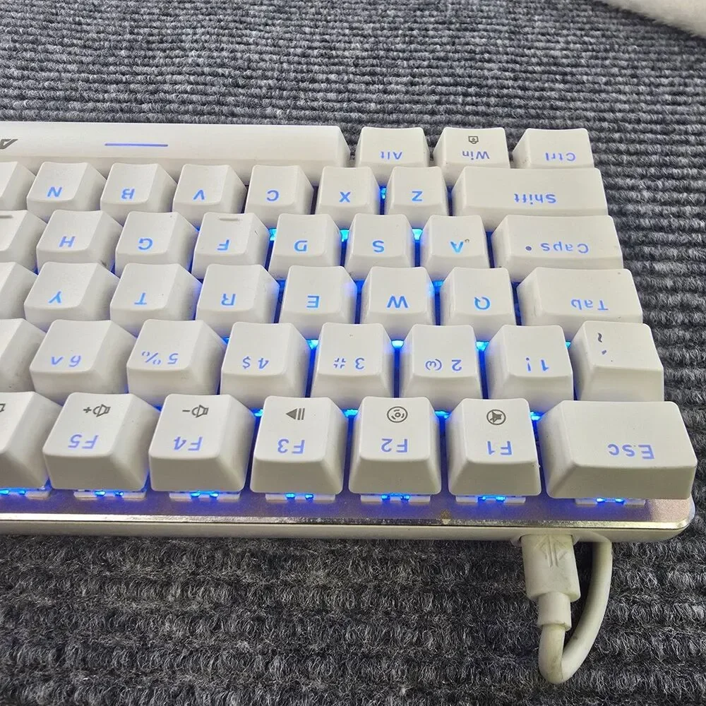 Ajazz AK33 Mechanical Keyboard White QWERTY English Layout with Blue Backlight